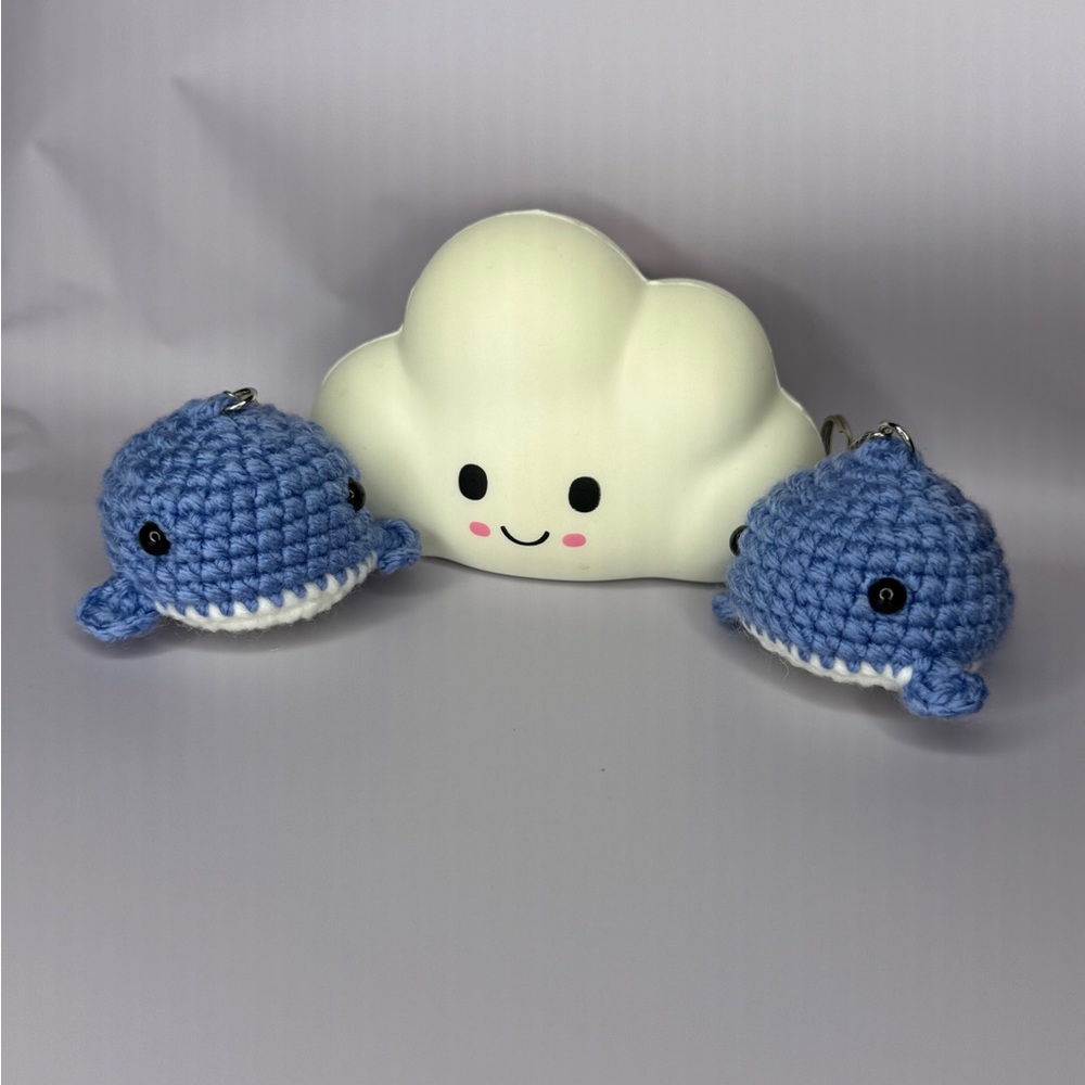 Cute Crocheted Whale Keychain
